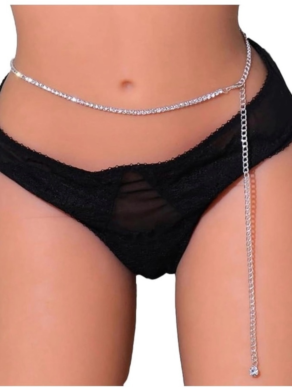 Women’s rhinestone waste chain